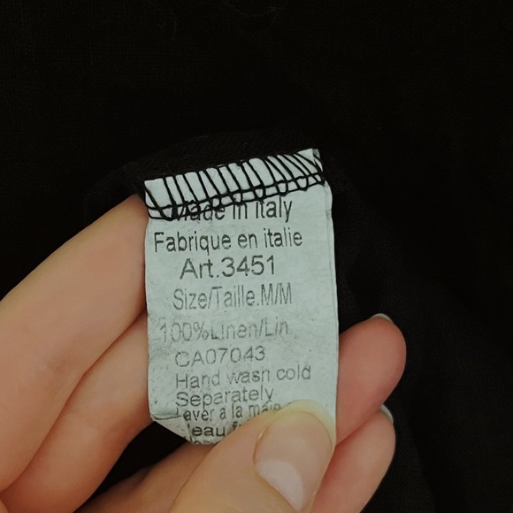 100% Linen Black Mini Dress from Italy - Picture 6 of 6